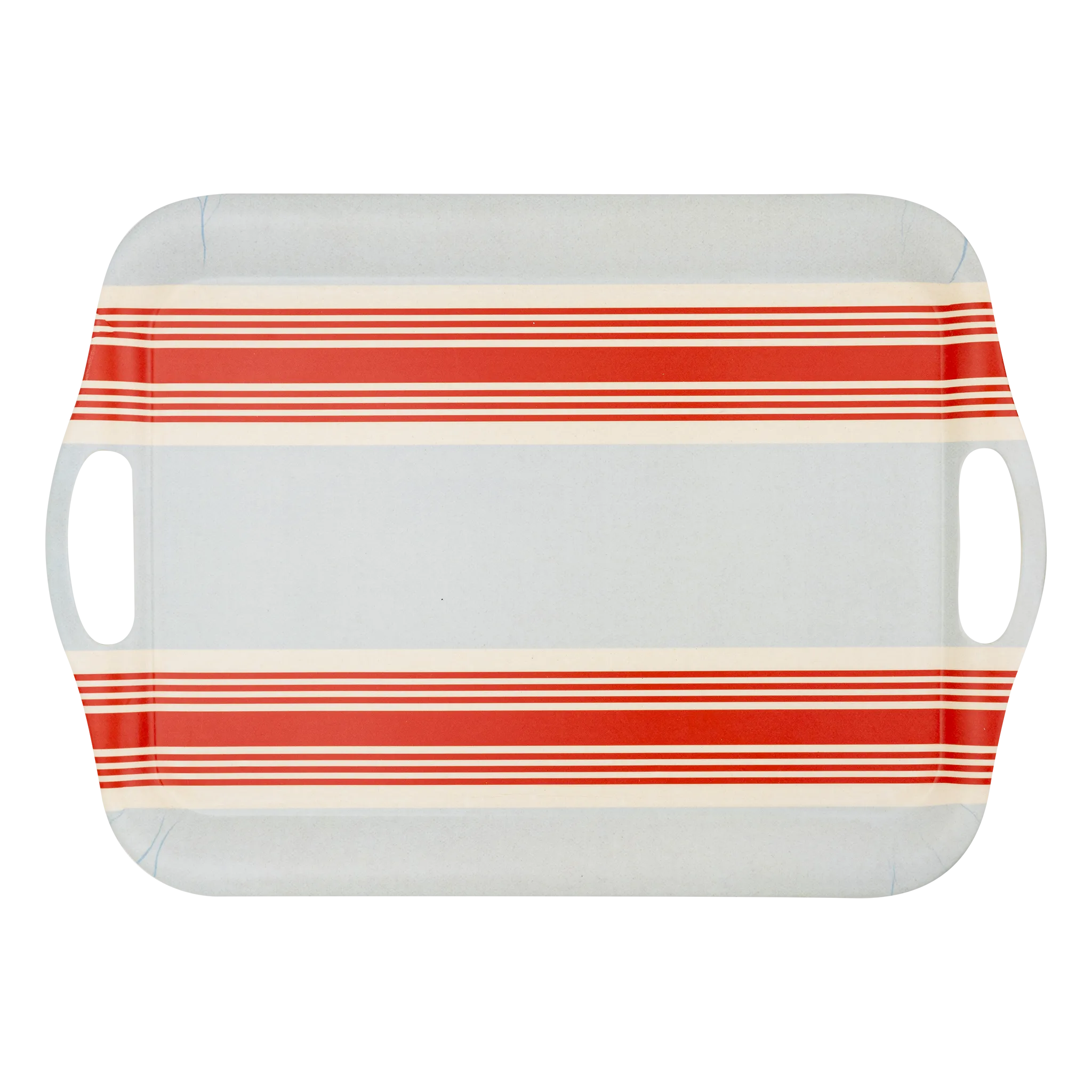 Hamptons Striped Chambray and Red Reusable Bamboo Tray